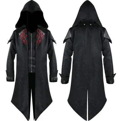 Assassin Cosplay Mittelalterlicher Mann Streetwear Kapuzenjacken Outwear Kostüm Edward Assassins Image