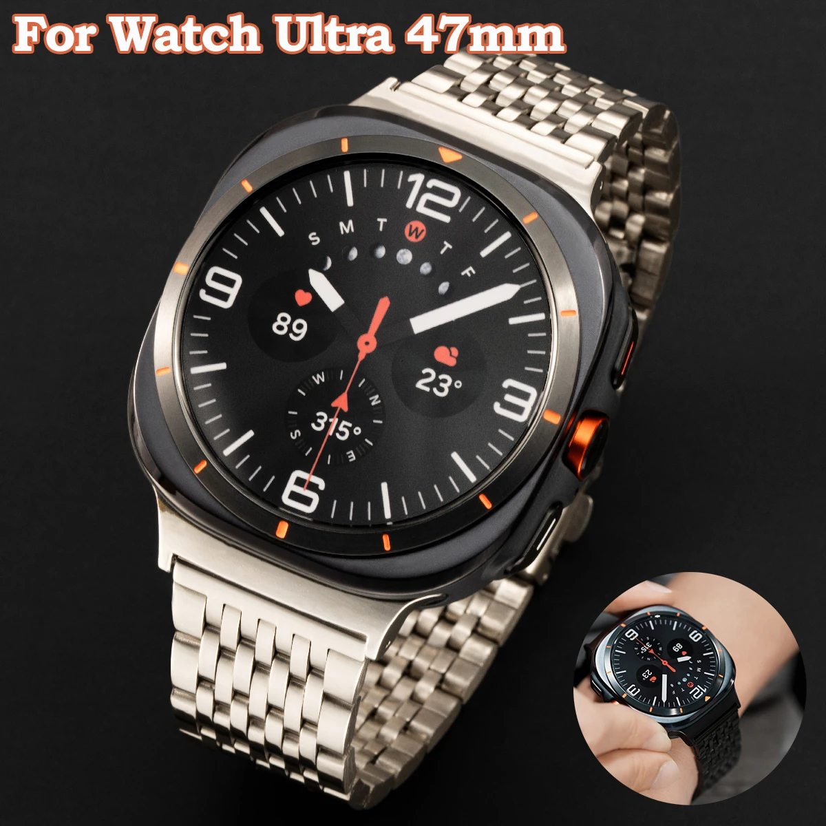 Quick Fit Edelstahlarmband für Samsung Galaxy Watch 7 Ultra 47 mm Metallarmband für Galaxy Watch Ultra 47 mm Armband Image