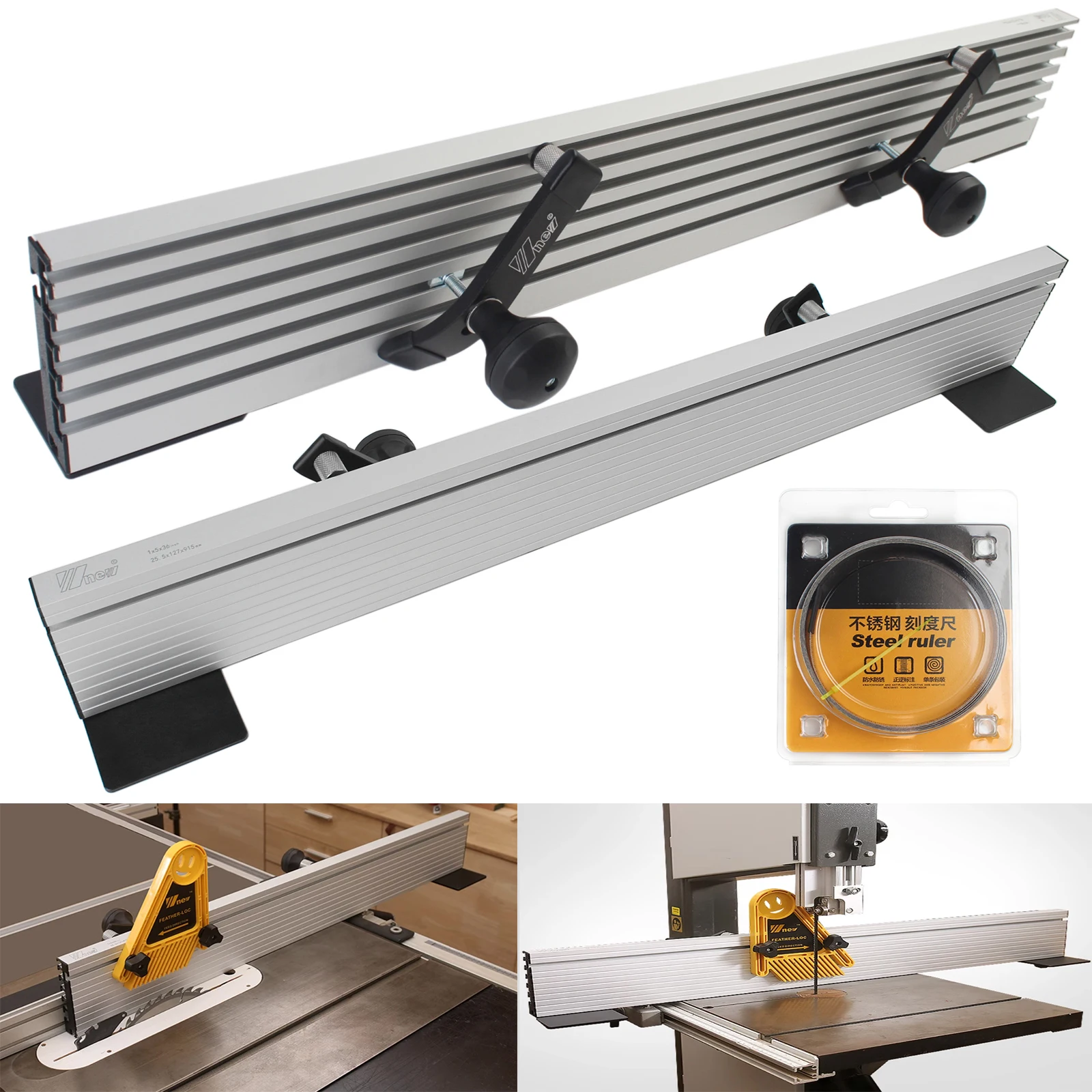 1 Satz für Tischkreissäge, Bandsäge, Fräserzaun aus Aluminiumprofil, zum Schneiden und Fräsen von Rillen mit elektrischer Kreissäge Image