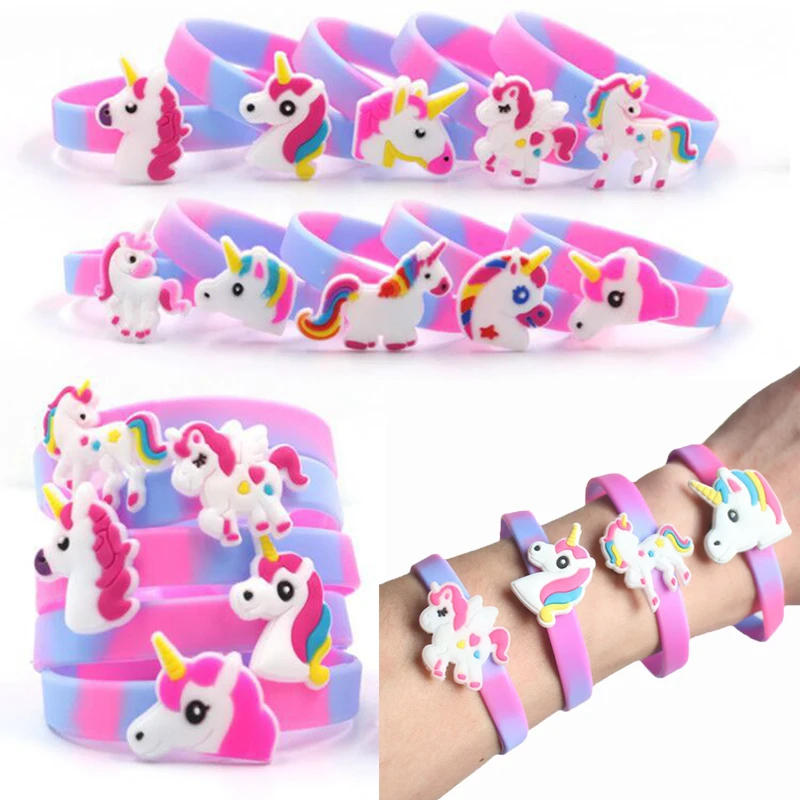 10/20PCS Einhorn Armband Kinder Geburtstag Party Geschenke Mädchen Einhorn Party Favor Geschenke Kinder Giveaways Hochzeit Party Geschenk Tasche füller Image