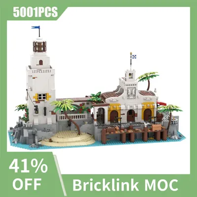 Neue 5001PCS mittelalterliche Piraten Serie MOC Puerto Santa Maria Hafen modell DIY kreative ideen Image
