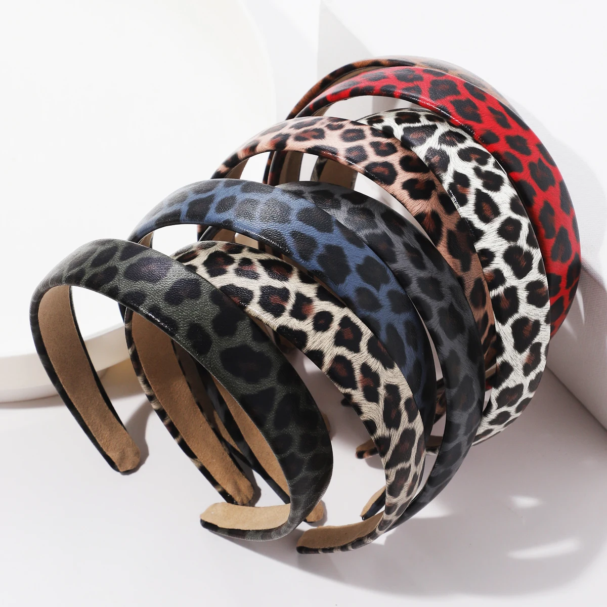 New Style Bohemian Leder Haarband 2,5 cm breites Stirnband Leoparden muster Blumen Haarband bunte Accessoires Image