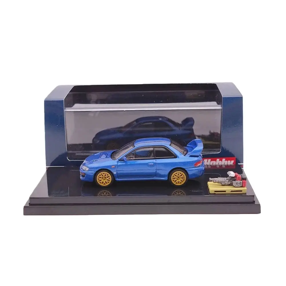 Hobby Japan 1/64 Für IMPREZA 22B STi Version GC8 Mit Motor Display Modell Blau HJ641041BL Diecast Auto Miniatur Sammlung Auto