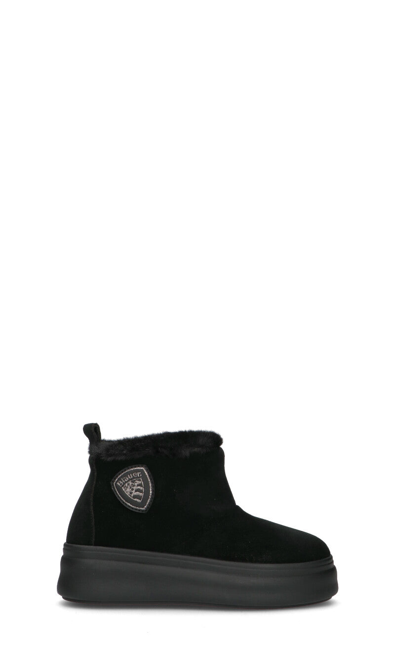 BLAUER Stivaletto pelo donna nero in suede