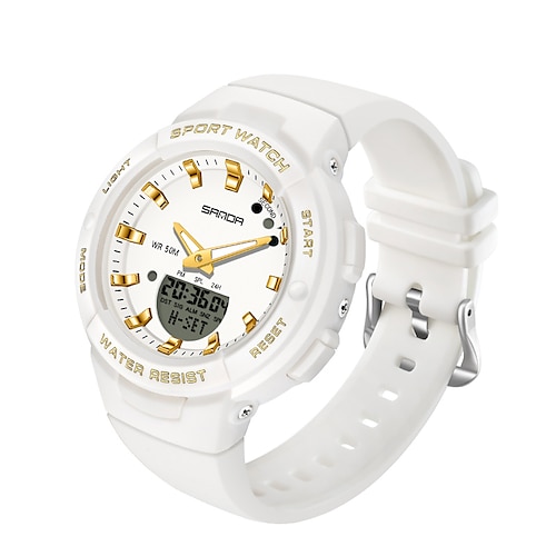 SANDA Hommes Montre Digitale Mode Décontractée Montre Bracelet Résistance aux chocs Lumineux Chronomètre Fonction réveille Compte à rebours Résine Suivre