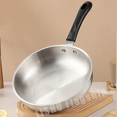 Stainless Steel NonStick Frying Pan Wok Uncoated Home Thickened Cook Pot Gas Stove Induction Universal Saucepan Kitchen Cookware