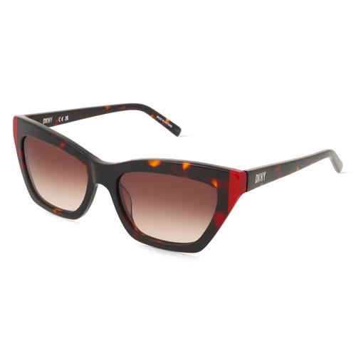 DKNY DK547S Damen-Sonnenbrille Vollrand Cateye Acetat-Gestell, rot