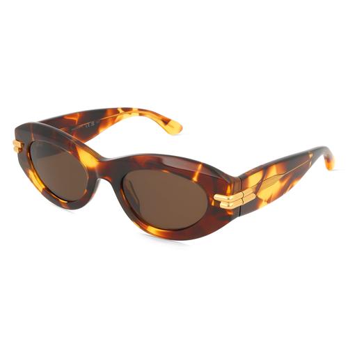 Bottega Veneta BV1322S Damen-Sonnenbrille Vollrand Oval Acetat-Gestell, braun