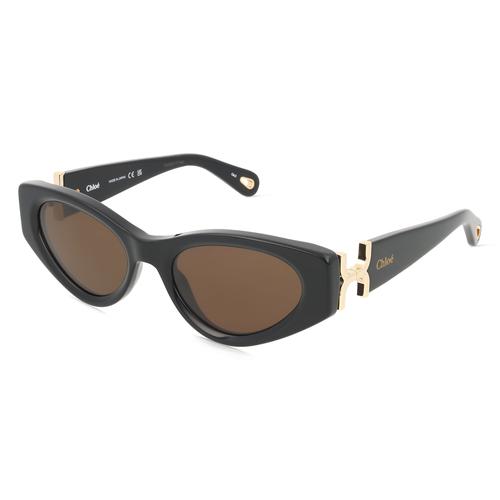 Chloé CH0259S Damen-Sonnenbrille Vollrand Cateye Acetat-Gestell, schwarz