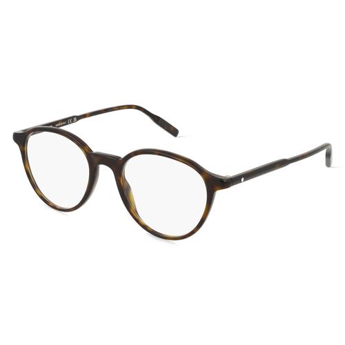 Montblanc MB0291O Herren-Brille inkl. Gläser Vollrand Rund Acetat-Gestell 50mm/20mm/150mm, braun