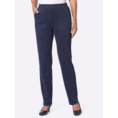 Schlupfhose CLASSIC BASICS, Damen, Gr. 44, Normalgrößen, blau (marine, meliert), 83% Polyester, 15% Viskose, 2% Elasthan, meliert, lang, Hosen Image