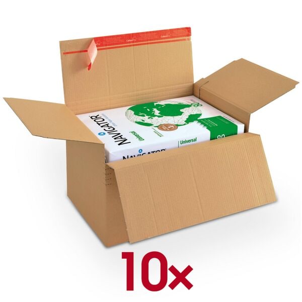 Colompac Versandkartons 32,5/45,0/19,0-31,0 cm - 10 Stück braun, 32.5x31x45 cm Image
