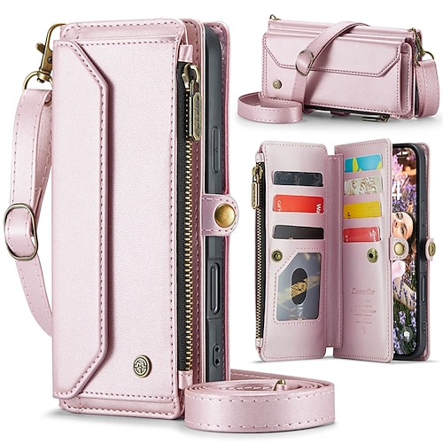 Handy Hülle Handyhüllen Für iPhone 17 Pro Max 17 Air 16 15 14 Pro Max Plus 13 12 11 Pro Max Mini Brieftaschenhülle Mit Ständer Magnetisch mit Trageriemen Retro TPU PC Image