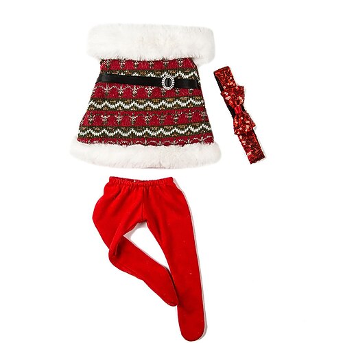 18 Zoll Mädchenpuppe Weihnachtsgeschenk Kleidung und Zubehör Set einschließlich Weihnachtsgeschenk Kleidung und Kleid Geschenk für Kinder (OHNE PUPPE) Image