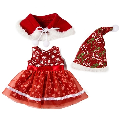 18 Zoll Mädchenpuppe Weihnachtsgeschenk Kleidung und Zubehör Set einschließlich Weihnachtsgeschenk Kleidung und Kleid Geschenk für Kinder (OHNE PUPPE)