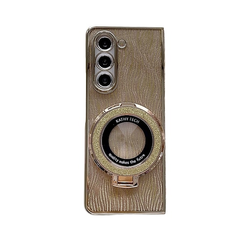 Handy Hülle Handyhüllen Für Z Fold 7 Z Fold 6 Z Fold 5 Z Fold 4 Z Fold 3 Rückseite Mit Ständer Unterstützt kabelloses Laden Bling Glitzer glänzend Retro TPU Beschichtung Image