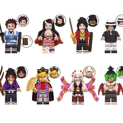 8PCS/Set Anime Mini Action Figures Building BlockscKamado Tanjirou/Kamado Nezuko Miniature Figurines Toys