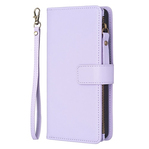 Handy Hülle Handyhüllen Für S25 S24 S23 S23 FE S22 S21 Ultra Plus A55 5G A35 5G A25 A15 Brieftaschenhülle Mit Ständer Reisverschluss Mit Handgelenkschlaufe Retro TPU PU-Leder Image