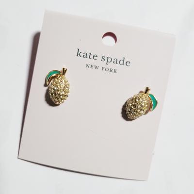 Kate Spade Jewelry | Kate Spade "Picnic Perfect" Post Earrings | Color: Gold/Green | Size: Os