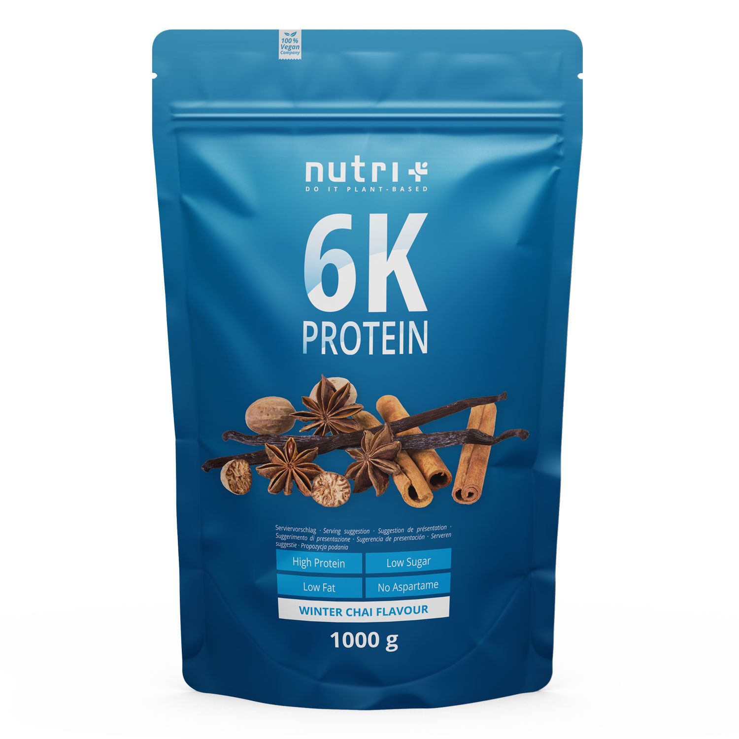 Nutri+ 6K Polvere di Proteine 1kg - Frullato senza Whey 1000 g