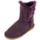 SNUGRUGS Ladies Genuine Sheepskin Mid Calf Short Boot with Button Design Purple - 6 UK