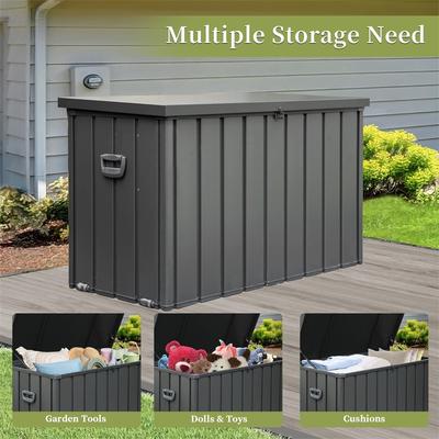 Outdoor Storage Deck Box Waterproof, Large Patio Storage Bin (Dark Gray)