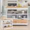 Rolling Kitchen Island with Storage,Two-sided Kitchen island Cart on Wheels with Wood Top