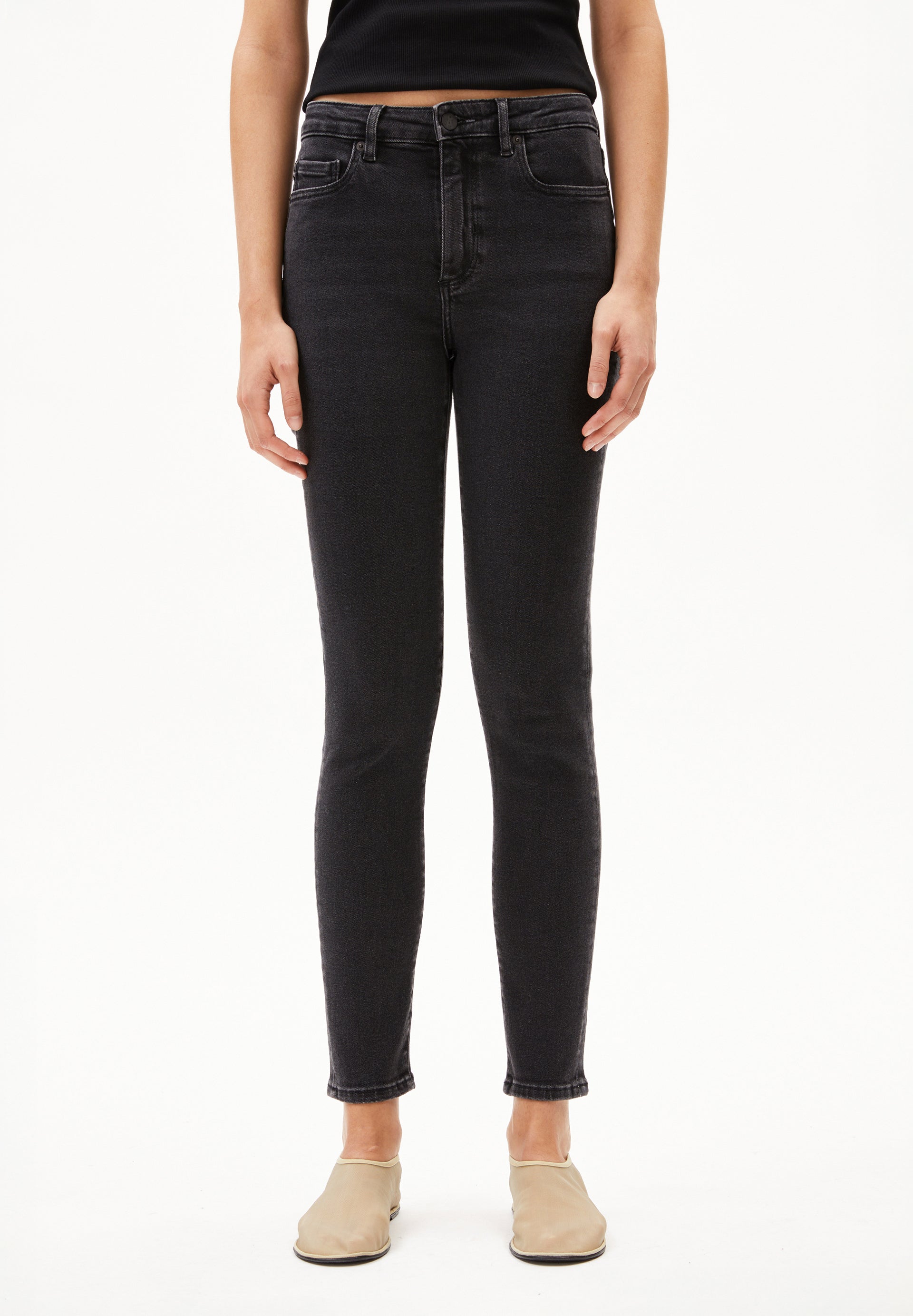 TILLAA | Skinny Jeans Mid Waist Bio-Baumwoll Mix X-Stretch - schwarz (34-28) Image