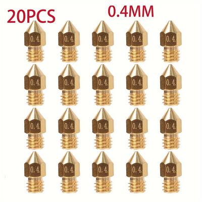 TEMU 20x 3d Nozzle For /cr-.4mm Mk8 Creality Extruder, For School