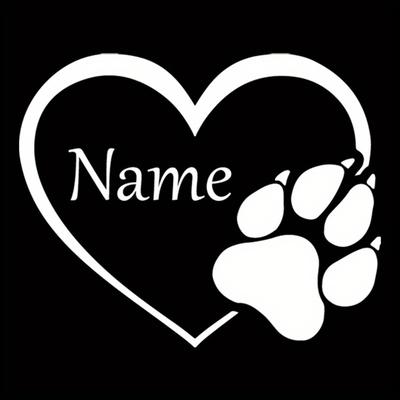 TEMU Personalized & Paw Car Decal - Name, Pvc , For Dog Or Cat