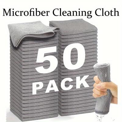 TEMU Super Absorbent Microfiber Car Wash Towel - Gray, , Great For Glass Cleaning Image