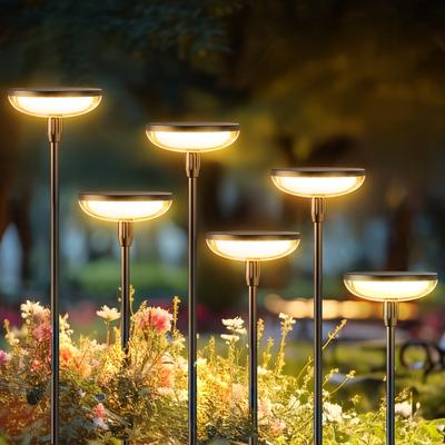 TEMU 6 Pack Solar Garden Lights, Led Solar Lights Outdoor Garden Built-in 1000mah Battery, Garden Lights Solar Powered For Yard Patio Pathway Decoration, By Wind Image