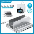 Minisopuru Upgrade Mac Mini Dock Stand con custodia SSD M.2 NVMe Supporto 10 Gbps USB-C/A per hub Mac Mini M1 M2 Pro USB C