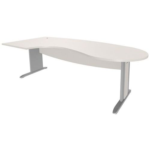 Bureau Convivial Pied Bois Là Gauche Blanc/alu - Manutan Expert