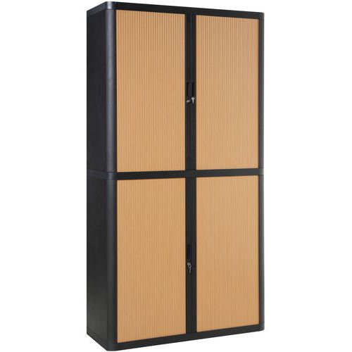 armoire ht. 204 cm corps anth. rideaux hêtre- manutan expert
