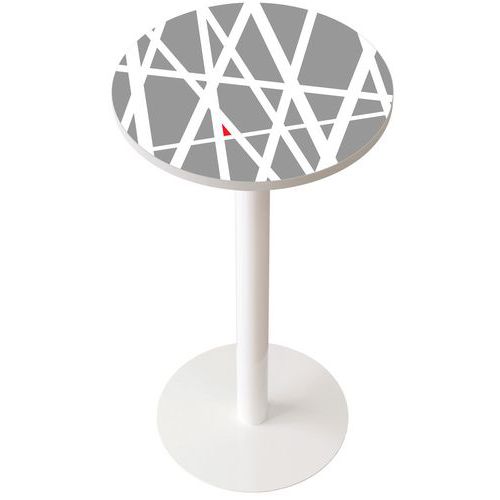 guéridon haut pied métal plateau street- manutan expert