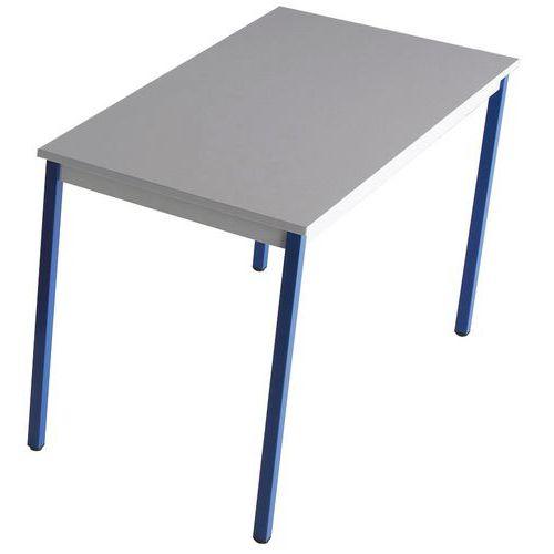 table universalis carré 80x80 plateau gris pied 5010 bleu