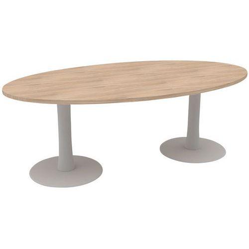 Table De Réunion Oblong 200cm Pied Tulipe Orme/aluminium - Quadrifoglio
