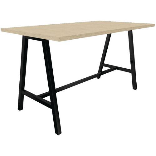Table Haute 200x100 Chêne Fil Noir Cohesion - Buronomic