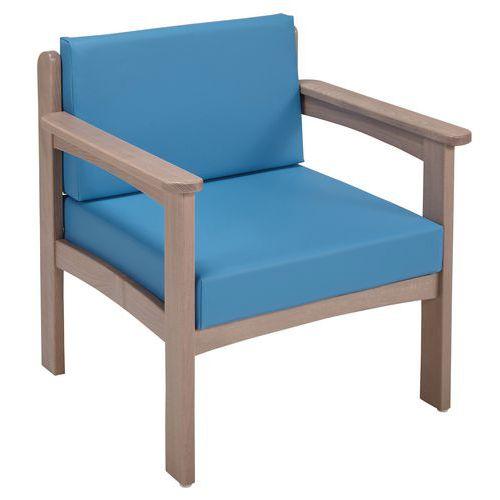 Fauteuil Autize Structure Taupe Pvc Pétrole - Manutan Expert