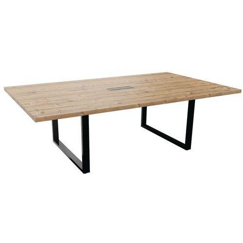 Table De Conf L240xp140cm Pied Noir/timber - Buronomic