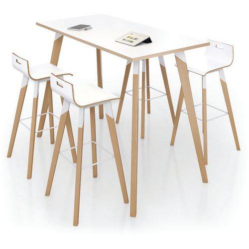 Table Haute À Plateau Stratifié 160x80 H110 Cm Blanc - EOL