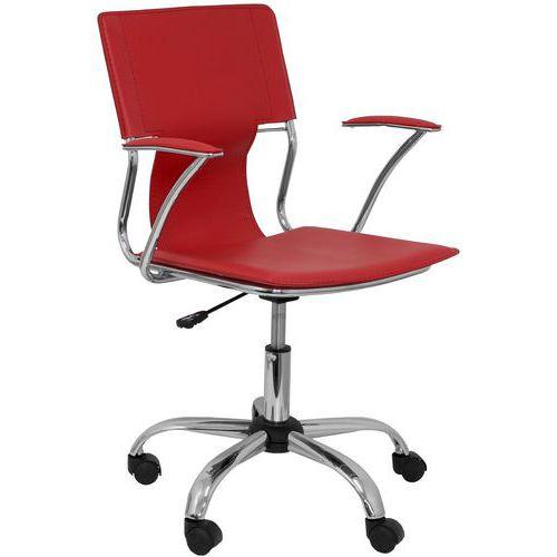 Chaise Bogarra Similicuir Et Accoudoirs Fixes Rouge - Forol