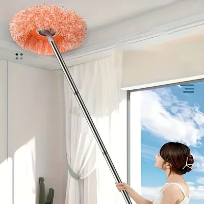 1pc, ceiling mop, dust mop, flexible rotating floor mop, wall mop, wet and dry mop, floor wall tile glass window car cleaning mo