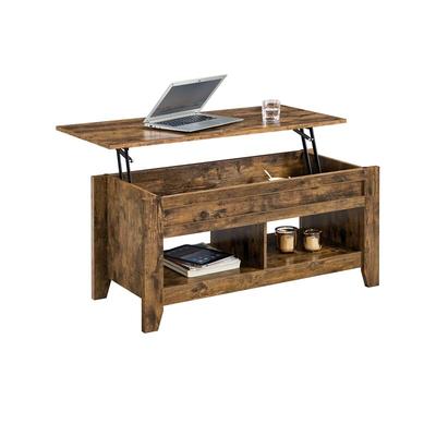 Couchtisch Höhenverstellbar Kaffeetisch Wohnzimmertisch mit Ablagefach Holz Sofatisch Beistelltisch Image