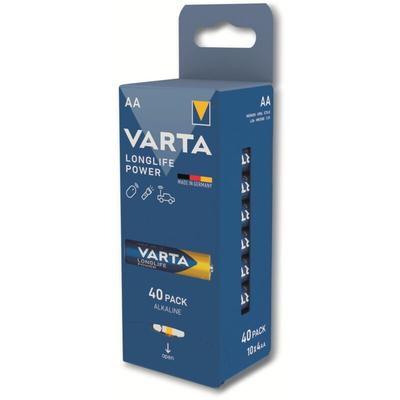 Batterie Alkaline, Mignon, aa, LR06, 1.5V, Longlife Power, 40 Stück - Varta