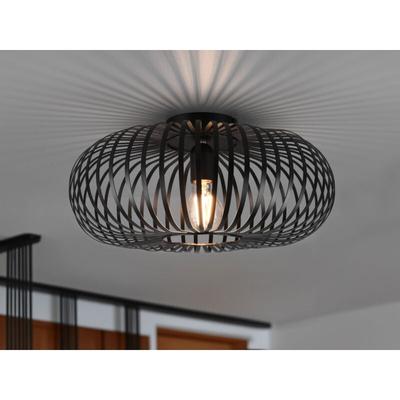 Trio Leuchten - led Deckenleuchte Gitter Lampenschirm Metall in Schwarz, ø 40cm Image