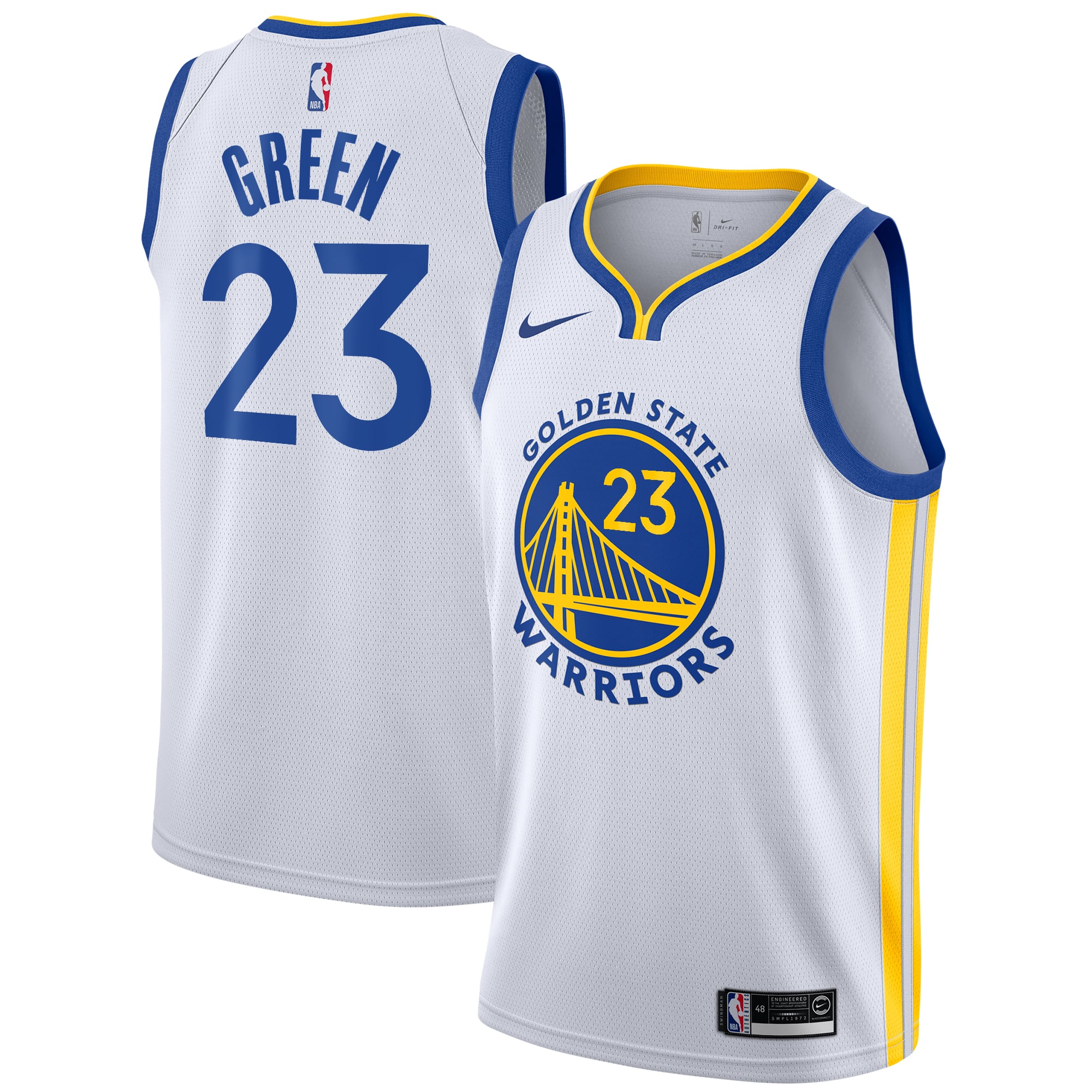 Golden State Warriors Nike Association Edition Swingman-Trikot – Weiß – Draymond Green – Jugendliche