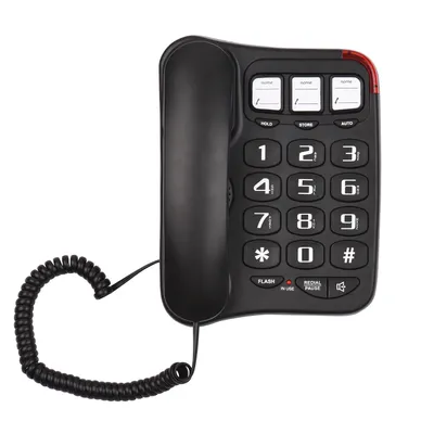 Corded Phone Big Button Desk Landline Phone Wall Mountable Telephone Hands-Free/Redial/Flash/Speed