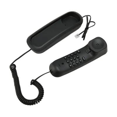 Mini Phone Wall Mountable Telephone with Mute Redial Function Desktop Corded Fixed Landline Phone